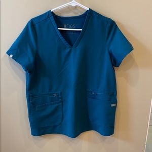 Figs Caribbean blue scrub top